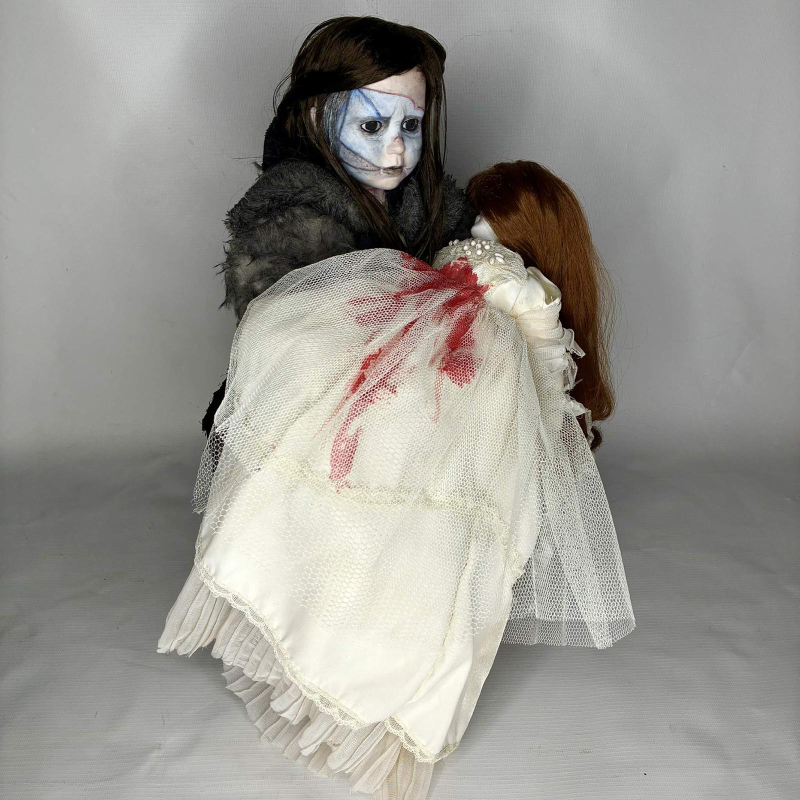 Tragic scene Creature and Elizabeth Frankenstein doll